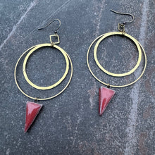 Load image into Gallery viewer, Earthly Hoops ~ Scarlet