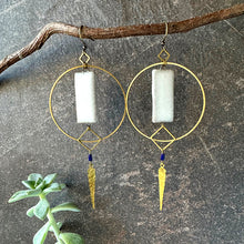 Load image into Gallery viewer, Equinox Earrings ~ Oat and Lapis Lazuli