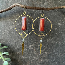 Load image into Gallery viewer, Equinox Earrings ~ Scarlet and Pearl