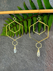 Hexy Citrine Earrings