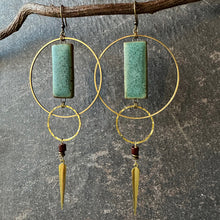 Load image into Gallery viewer, Equinox Earrings ~ Moss and Agate
