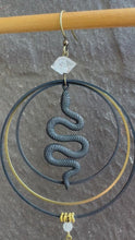 Load and play video in Gallery viewer, Year of the Snake Earrings ~ Herkimer Diamond and Moonstone
