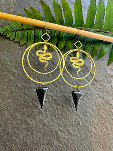 Year of the Snake Earrings ~ Noir