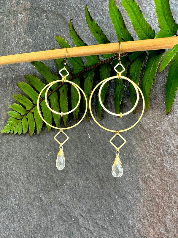 Citrine Hoops Earrings