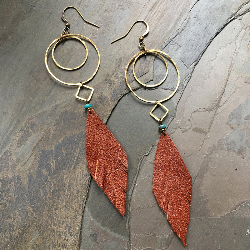 Loops and Leather Earrings