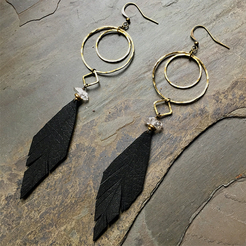 Loops and Leather Earrings