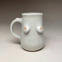 Load image into Gallery viewer, Handmade 16 oz goddess pint mug by Leah Mangum, third-generation Appalachian potter from Asheville NC. One of a kind sculptural stoneware Venus pint mug honoring the sacred feminine. Boob Mug.
