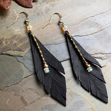 Load image into Gallery viewer, Opal and Leather Earrings
