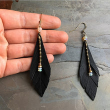 Load image into Gallery viewer, Opal and Leather Earrings

