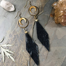 Load image into Gallery viewer, Crescent Moon Comet Earrings
