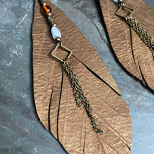 Load image into Gallery viewer, Large Leather Feather Earrings

